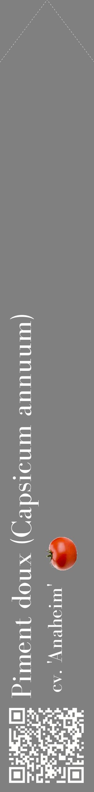 Étiquette de : Capsicum annuum cv. 'Anaheim' - format c - style blanche57_simplebod avec qrcode et comestibilité simplifiée