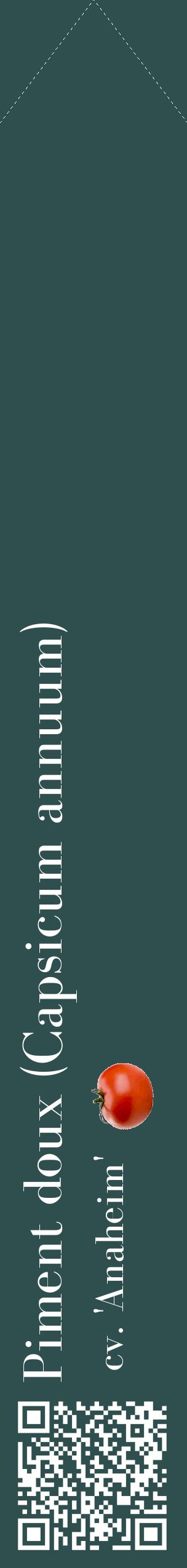 Étiquette de : Capsicum annuum cv. 'Anaheim' - format c - style blanche58_simplebod avec qrcode et comestibilité simplifiée