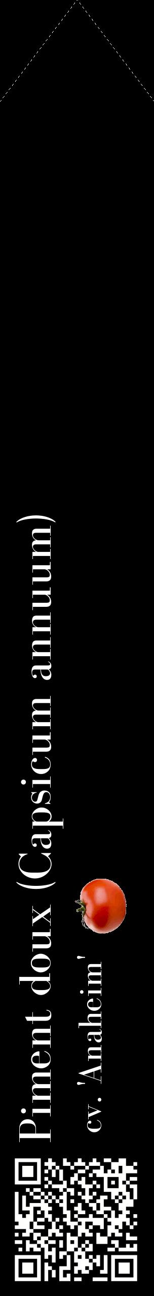 Étiquette de : Capsicum annuum cv. 'Anaheim' - format c - style blanche59_simplebod avec qrcode et comestibilité simplifiée
