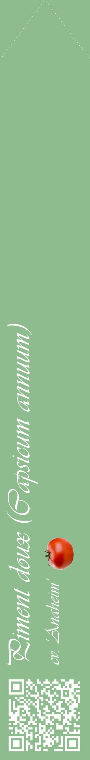 Étiquette de : Capsicum annuum cv. 'Anaheim' - format c - style blanche13_simpleviv avec qrcode et comestibilité simplifiée