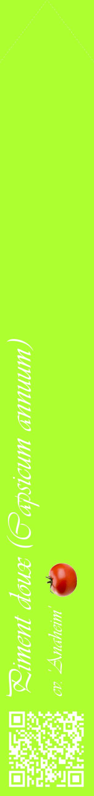 Étiquette de : Capsicum annuum cv. 'Anaheim' - format c - style blanche17_simpleviv avec qrcode et comestibilité simplifiée