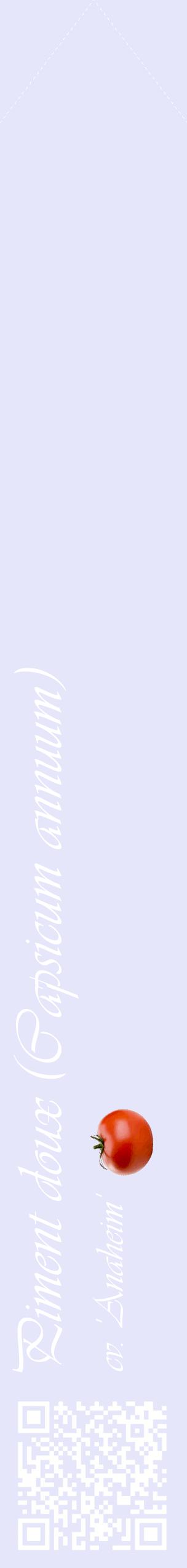 Étiquette de : Capsicum annuum cv. 'Anaheim' - format c - style blanche55_simpleviv avec qrcode et comestibilité simplifiée
