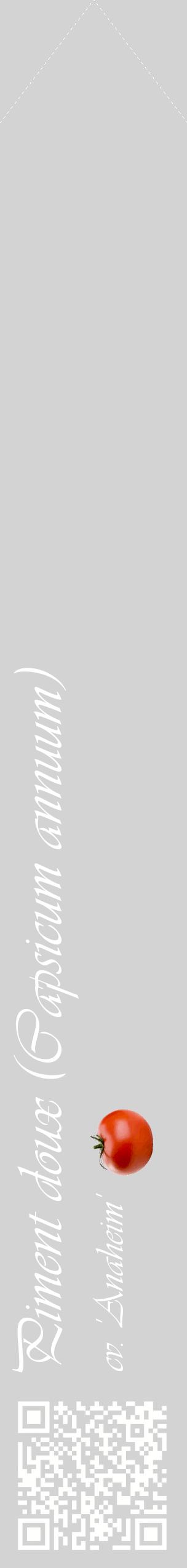 Étiquette de : Capsicum annuum cv. 'Anaheim' - format c - style blanche56_simpleviv avec qrcode et comestibilité simplifiée