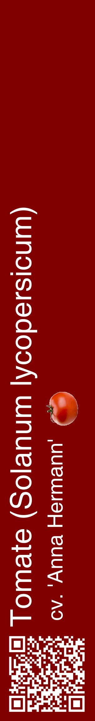 Étiquette de : Solanum lycopersicum cv. 'Anna Hermann' - format c - style blanche29_basiquehel avec qrcode et comestibilité simplifiée