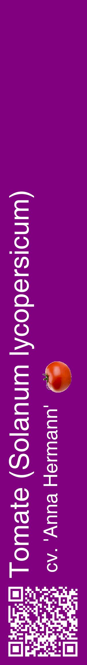 Étiquette de : Solanum lycopersicum cv. 'Anna Hermann' - format c - style blanche46_basiquehel avec qrcode et comestibilité simplifiée