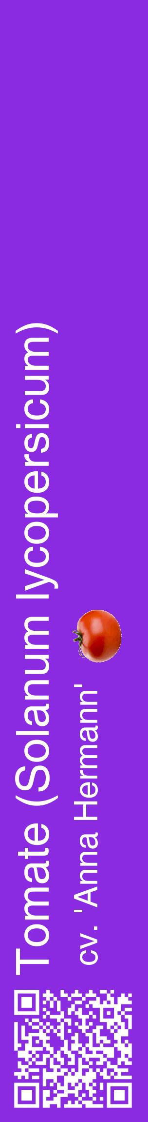 Étiquette de : Solanum lycopersicum cv. 'Anna Hermann' - format c - style blanche49_basiquehel avec qrcode et comestibilité simplifiée