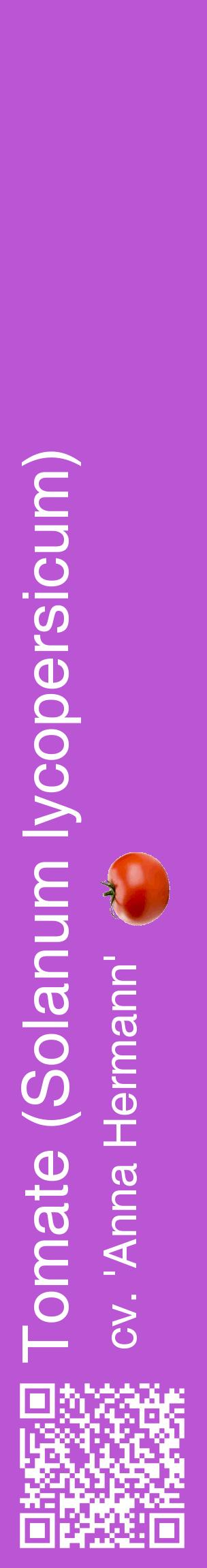 Étiquette de : Solanum lycopersicum cv. 'Anna Hermann' - format c - style blanche50_basiquehel avec qrcode et comestibilité simplifiée