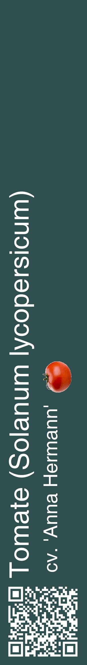 Étiquette de : Solanum lycopersicum cv. 'Anna Hermann' - format c - style blanche58_basiquehel avec qrcode et comestibilité simplifiée