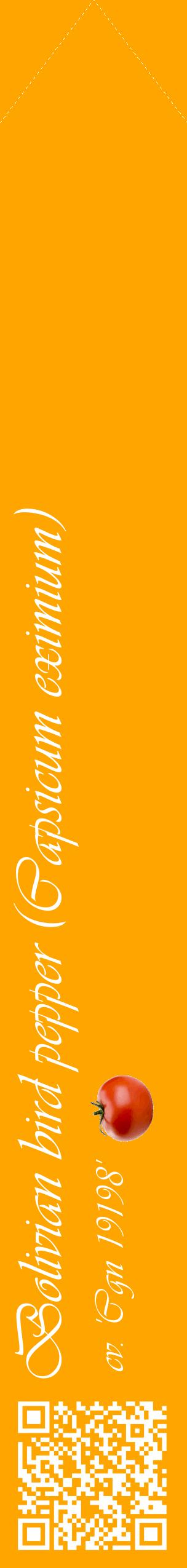 Étiquette de : Capsicum eximium cv. 'Cgn 19198' - format c - style blanche22_simpleviv avec qrcode et comestibilité simplifiée