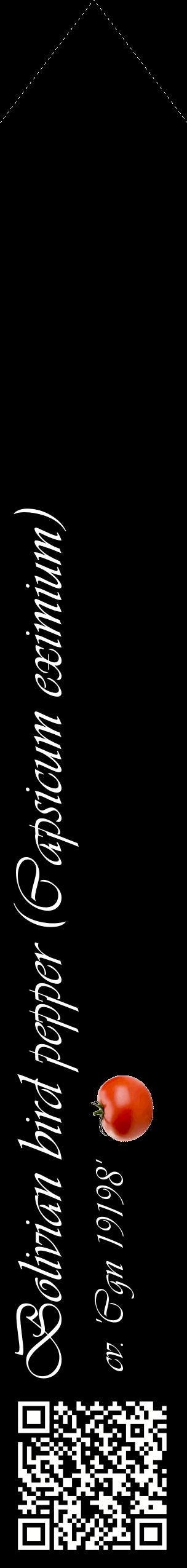 Étiquette de : Capsicum eximium cv. 'Cgn 19198' - format c - style blanche59_simpleviv avec qrcode et comestibilité simplifiée