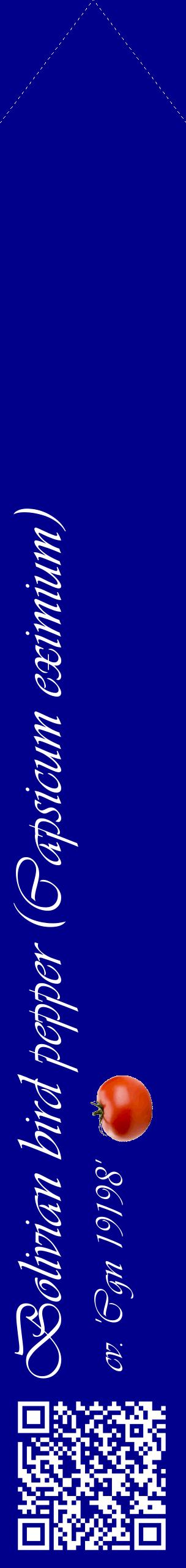Étiquette de : Capsicum eximium cv. 'Cgn 19198' - format c - style blanche7_simpleviv avec qrcode et comestibilité simplifiée