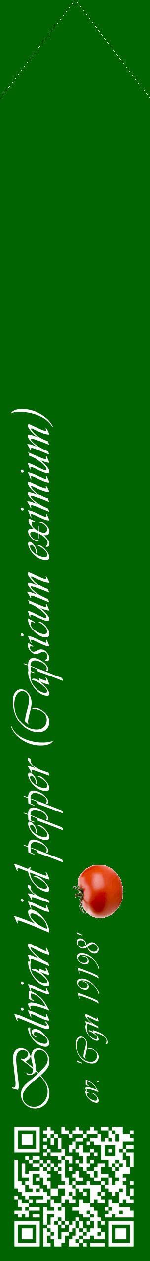 Étiquette de : Capsicum eximium cv. 'Cgn 19198' - format c - style blanche8_simpleviv avec qrcode et comestibilité simplifiée
