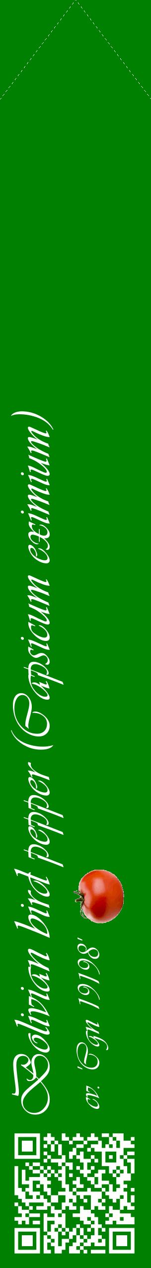 Étiquette de : Capsicum eximium cv. 'Cgn 19198' - format c - style blanche9_simpleviv avec qrcode et comestibilité simplifiée