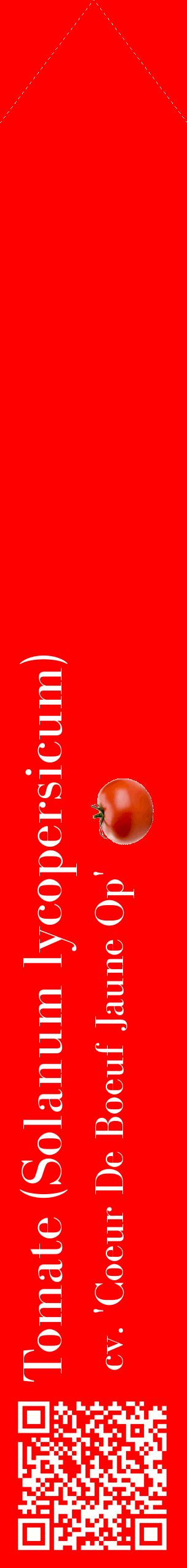 Étiquette de : Solanum lycopersicum cv. 'Coeur De Boeuf Jaune Op' - format c - style blanche27_simplebod avec qrcode et comestibilité simplifiée