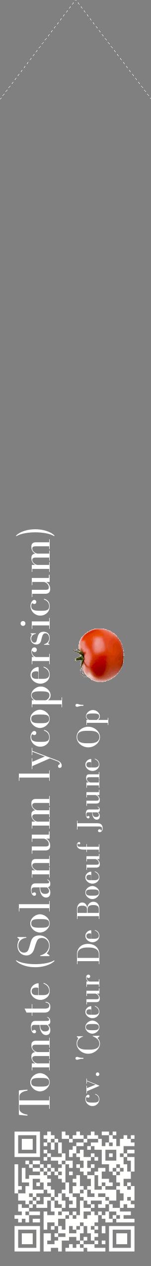 Étiquette de : Solanum lycopersicum cv. 'Coeur De Boeuf Jaune Op' - format c - style blanche57_simplebod avec qrcode et comestibilité simplifiée