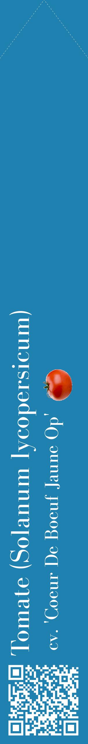 Étiquette de : Solanum lycopersicum cv. 'Coeur De Boeuf Jaune Op' - format c - style blanche6_simplebod avec qrcode et comestibilité simplifiée