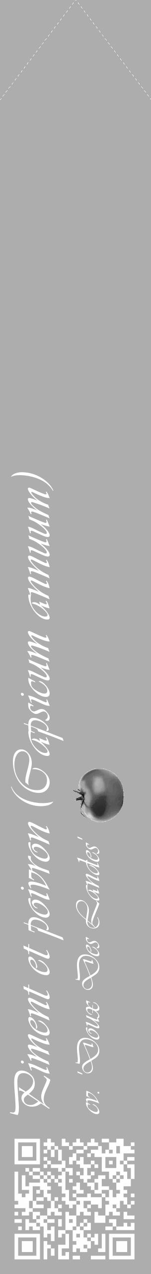 Étiquette de : Capsicum annuum cv. 'Doux Des Landes' - format c - style blanche22_simple_simpleviv avec qrcode et comestibilité simplifiée - position verticale