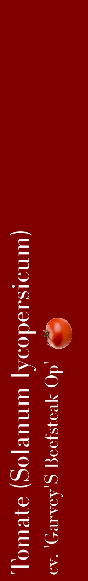 Étiquette de : Solanum lycopersicum cv. 'Garvey'S Beefsteak Op' - format c - style blanche29_basiquebod avec comestibilité simplifiée