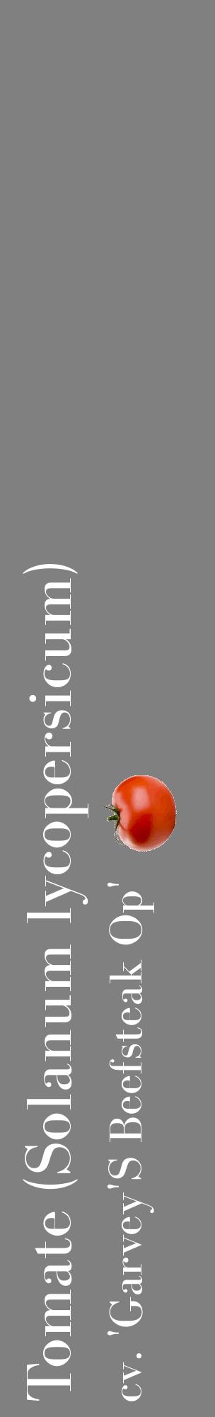 Étiquette de : Solanum lycopersicum cv. 'Garvey'S Beefsteak Op' - format c - style blanche57_basiquebod avec comestibilité simplifiée