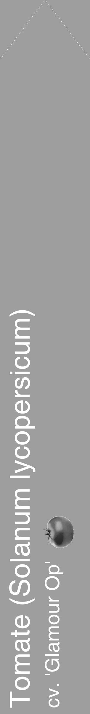 Étiquette de : Solanum lycopersicum cv. 'Glamour Op' - format c - style blanche42_simple_simplehel avec comestibilité simplifiée - position verticale