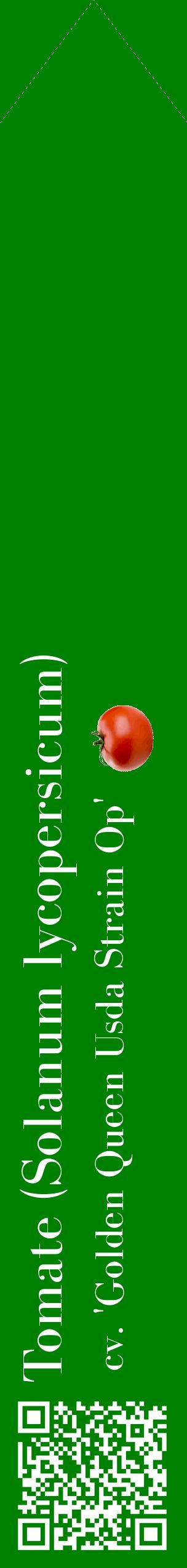 Étiquette de : Solanum lycopersicum cv. 'Golden Queen Usda Strain Op' - format c - style blanche9_simplebod avec qrcode et comestibilité simplifiée