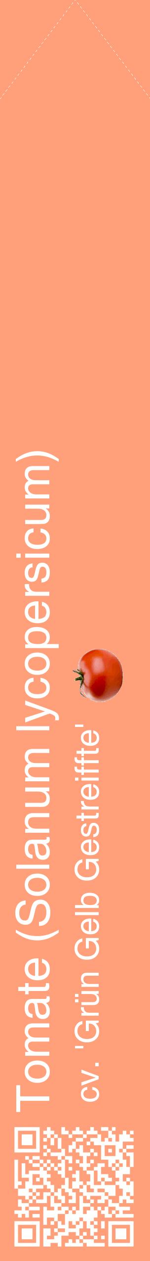 Étiquette de : Solanum lycopersicum cv. 'Grün Gelb Gestreiffte' - format c - style blanche39_simplehel avec qrcode et comestibilité simplifiée
