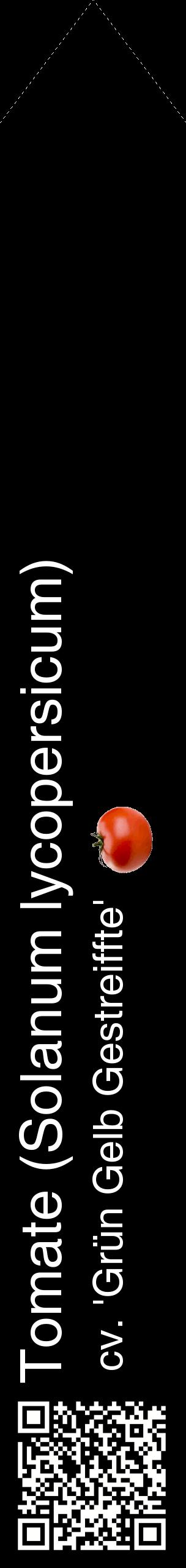 Étiquette de : Solanum lycopersicum cv. 'Grün Gelb Gestreiffte' - format c - style blanche59_simplehel avec qrcode et comestibilité simplifiée
