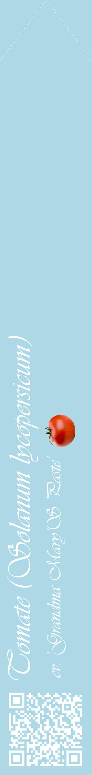 Étiquette de : Solanum lycopersicum cv. 'Grandma Mary'S Paste' - format c - style blanche0_simpleviv avec qrcode et comestibilité simplifiée