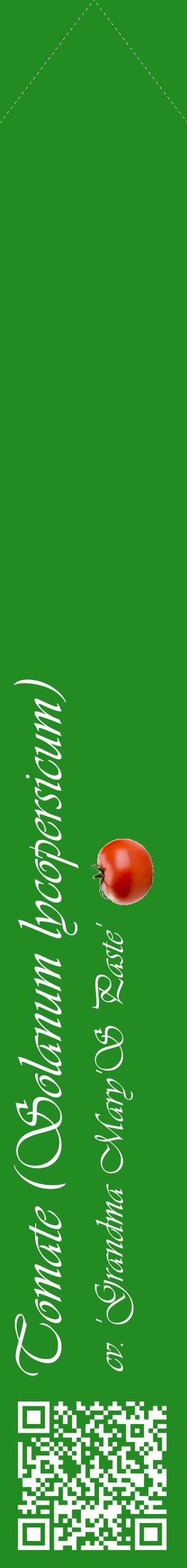 Étiquette de : Solanum lycopersicum cv. 'Grandma Mary'S Paste' - format c - style blanche10_simpleviv avec qrcode et comestibilité simplifiée