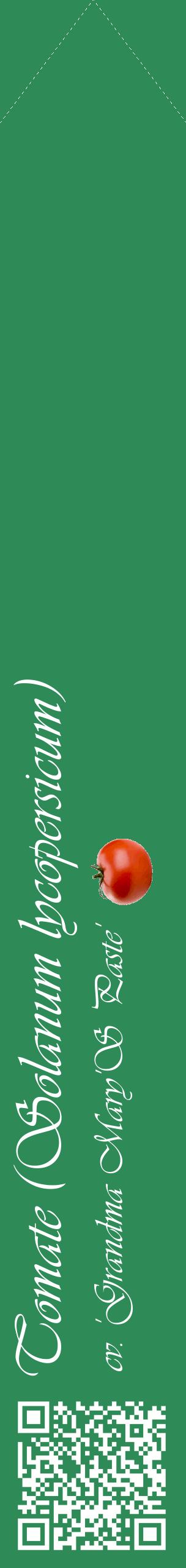 Étiquette de : Solanum lycopersicum cv. 'Grandma Mary'S Paste' - format c - style blanche11_simpleviv avec qrcode et comestibilité simplifiée