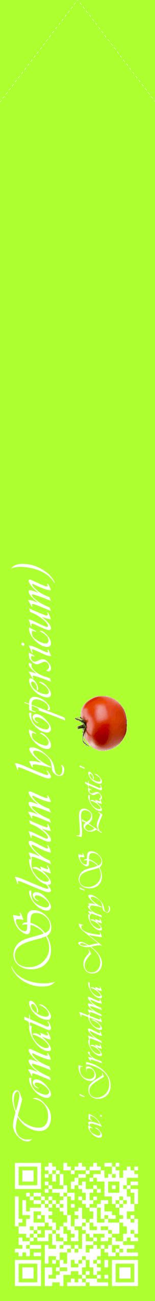 Étiquette de : Solanum lycopersicum cv. 'Grandma Mary'S Paste' - format c - style blanche17_simpleviv avec qrcode et comestibilité simplifiée