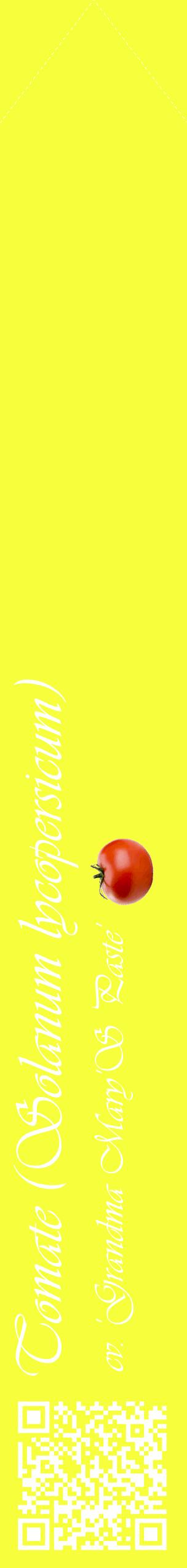 Étiquette de : Solanum lycopersicum cv. 'Grandma Mary'S Paste' - format c - style blanche18_simpleviv avec qrcode et comestibilité simplifiée