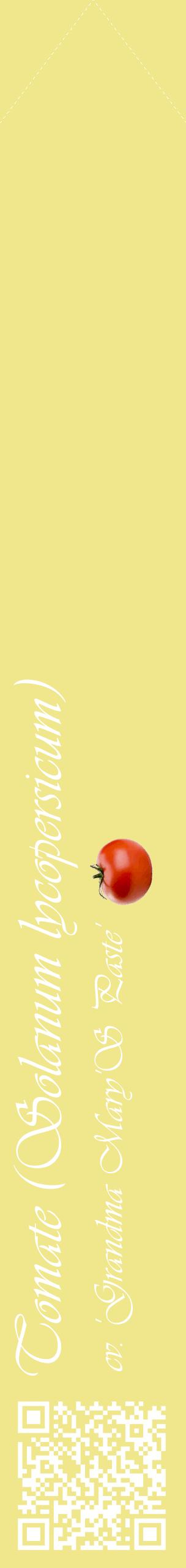 Étiquette de : Solanum lycopersicum cv. 'Grandma Mary'S Paste' - format c - style blanche20_simpleviv avec qrcode et comestibilité simplifiée