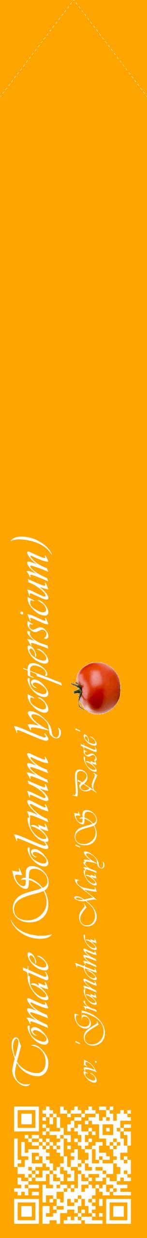 Étiquette de : Solanum lycopersicum cv. 'Grandma Mary'S Paste' - format c - style blanche22_simpleviv avec qrcode et comestibilité simplifiée