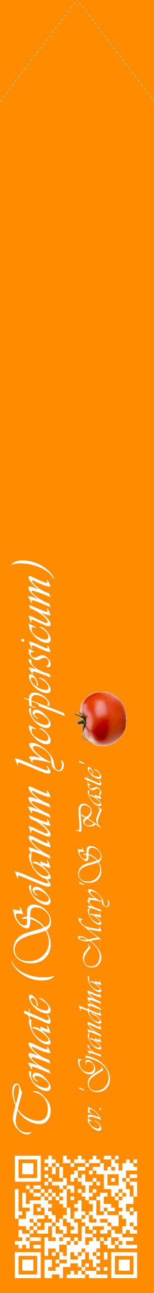 Étiquette de : Solanum lycopersicum cv. 'Grandma Mary'S Paste' - format c - style blanche23_simpleviv avec qrcode et comestibilité simplifiée