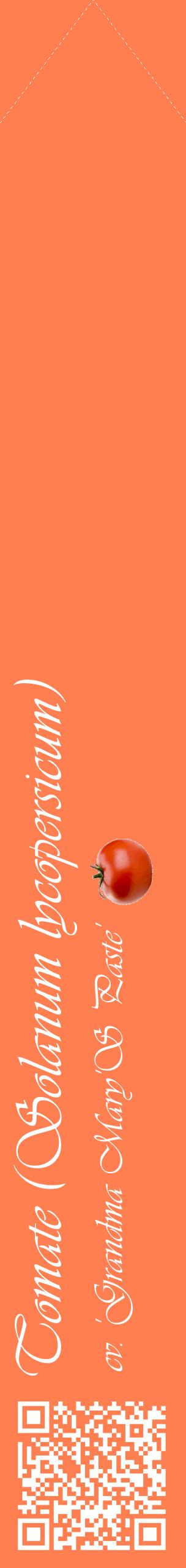 Étiquette de : Solanum lycopersicum cv. 'Grandma Mary'S Paste' - format c - style blanche24_simpleviv avec qrcode et comestibilité simplifiée