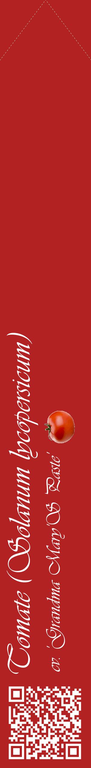 Étiquette de : Solanum lycopersicum cv. 'Grandma Mary'S Paste' - format c - style blanche28_simpleviv avec qrcode et comestibilité simplifiée