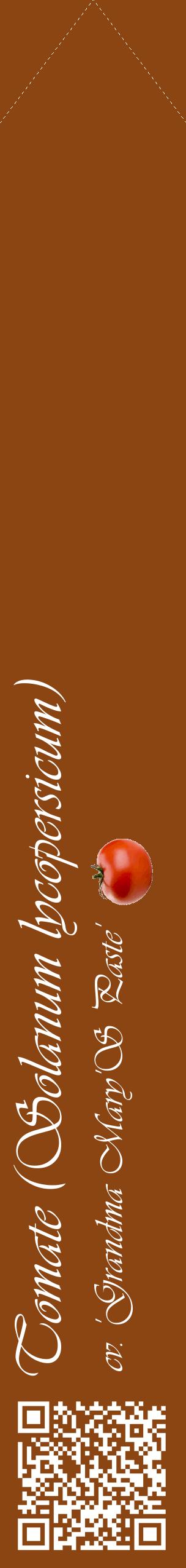 Étiquette de : Solanum lycopersicum cv. 'Grandma Mary'S Paste' - format c - style blanche30_simpleviv avec qrcode et comestibilité simplifiée