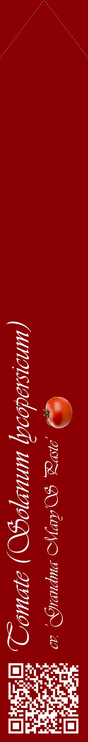 Étiquette de : Solanum lycopersicum cv. 'Grandma Mary'S Paste' - format c - style blanche34_simpleviv avec qrcode et comestibilité simplifiée