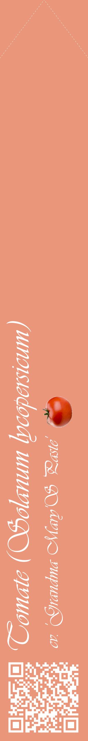 Étiquette de : Solanum lycopersicum cv. 'Grandma Mary'S Paste' - format c - style blanche37_simpleviv avec qrcode et comestibilité simplifiée