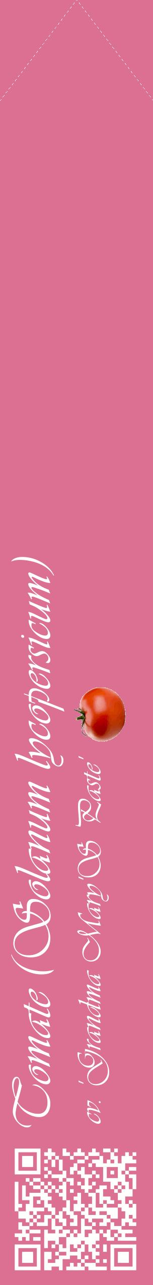 Étiquette de : Solanum lycopersicum cv. 'Grandma Mary'S Paste' - format c - style blanche44_simpleviv avec qrcode et comestibilité simplifiée