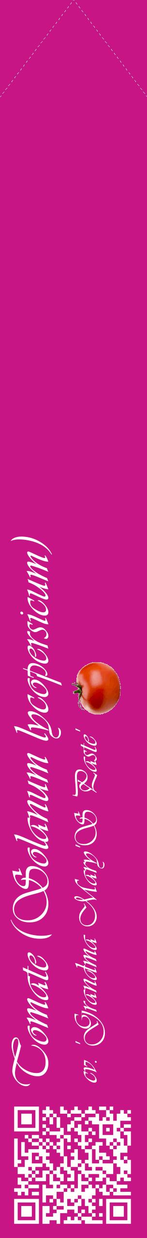 Étiquette de : Solanum lycopersicum cv. 'Grandma Mary'S Paste' - format c - style blanche45_simpleviv avec qrcode et comestibilité simplifiée
