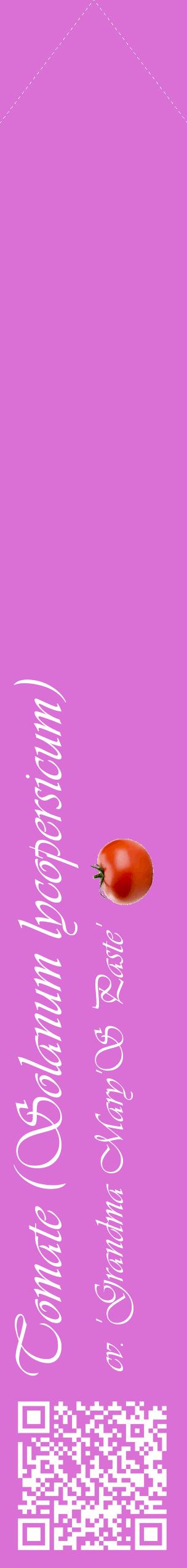 Étiquette de : Solanum lycopersicum cv. 'Grandma Mary'S Paste' - format c - style blanche52_simpleviv avec qrcode et comestibilité simplifiée