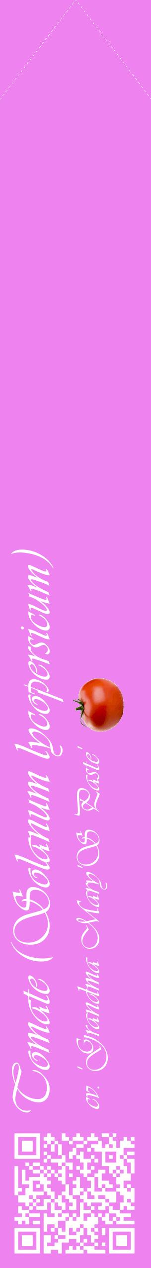 Étiquette de : Solanum lycopersicum cv. 'Grandma Mary'S Paste' - format c - style blanche53_simpleviv avec qrcode et comestibilité simplifiée