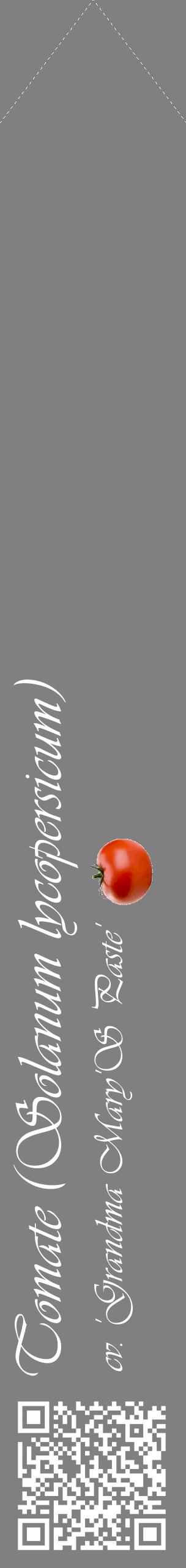 Étiquette de : Solanum lycopersicum cv. 'Grandma Mary'S Paste' - format c - style blanche57_simpleviv avec qrcode et comestibilité simplifiée