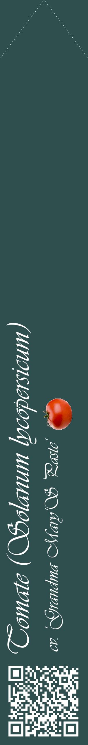 Étiquette de : Solanum lycopersicum cv. 'Grandma Mary'S Paste' - format c - style blanche58_simpleviv avec qrcode et comestibilité simplifiée