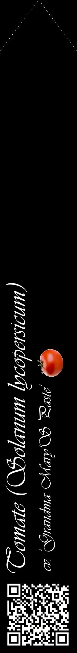 Étiquette de : Solanum lycopersicum cv. 'Grandma Mary'S Paste' - format c - style blanche59_simpleviv avec qrcode et comestibilité simplifiée