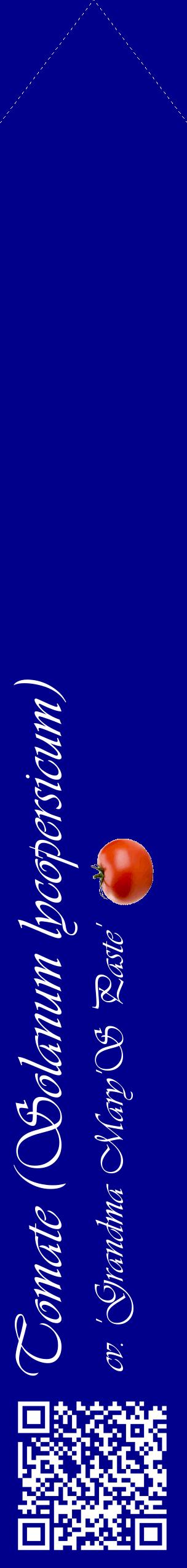 Étiquette de : Solanum lycopersicum cv. 'Grandma Mary'S Paste' - format c - style blanche7_simpleviv avec qrcode et comestibilité simplifiée