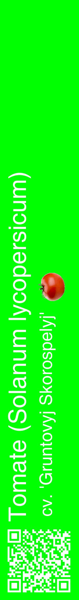 Étiquette de : Solanum lycopersicum cv. 'Gruntovyj Skorospelyj' - format c - style blanche16_basiquehel avec qrcode et comestibilité simplifiée