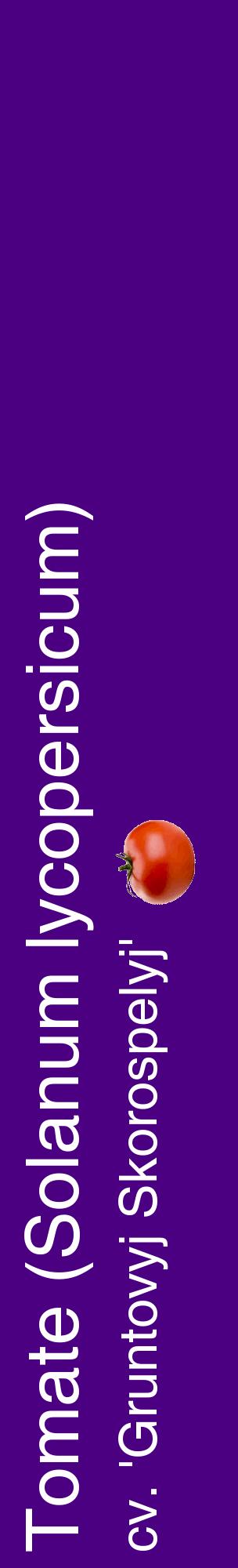 Étiquette de : Solanum lycopersicum cv. 'Gruntovyj Skorospelyj' - format c - style blanche47_basiquehel avec comestibilité simplifiée